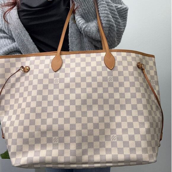 💎✨EXTRA LARGE✨💎Authentic Louis Vuitton Damier Azur Neverfull GM Tote Bag - Picture 4 of 10